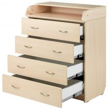 Пеленальний комод Babyroom 4 тел Big 102x80x50 дуб молочний